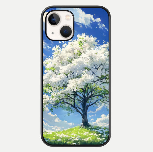 Blossom Sky Serenity Glass Case For iPhone 16 Pro by Custom World