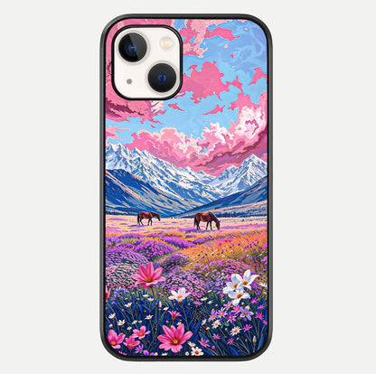 Blossom Valley Dream Glass Case For iPhone 14 by Custom World