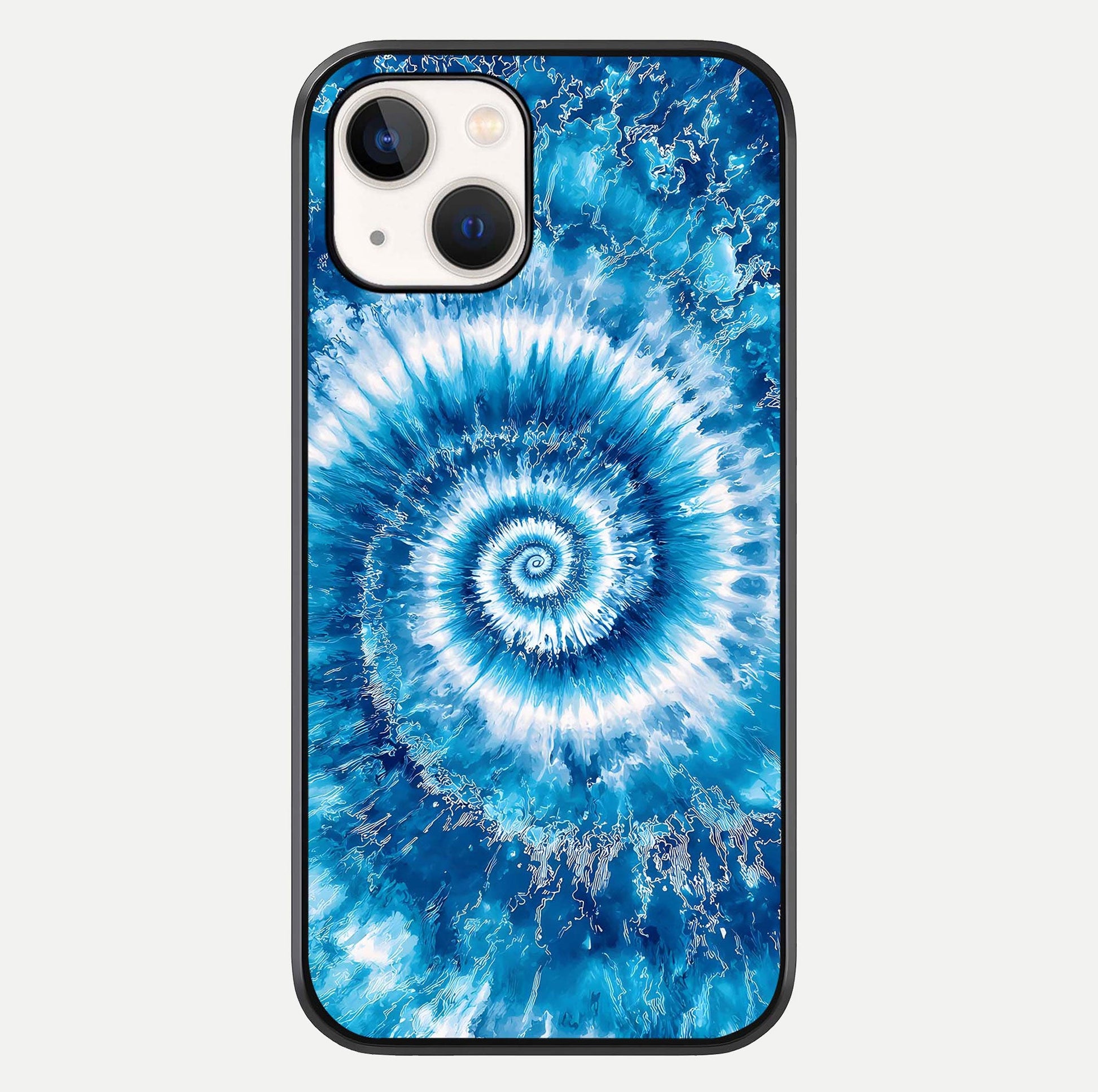 Blue Galaxy Wave Glass Case For iPhone 14 by Custom World
