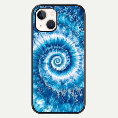 Blue Galaxy Wave Glass Case For iPhone 14 by Custom World