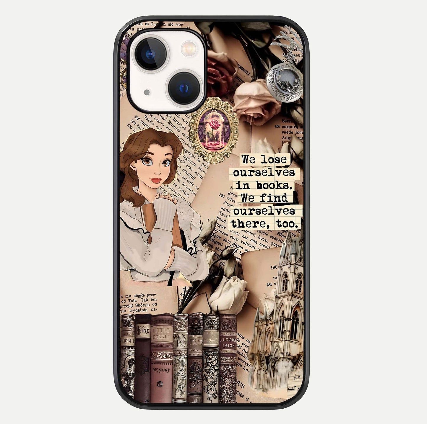 Bookish Dream World Glass Case For iPhone 14 by Custom World