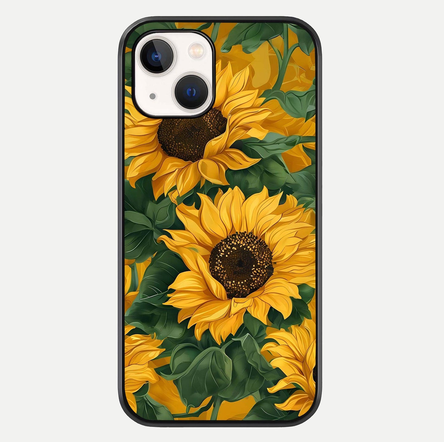 Bright Sunflower Bloom Glass Case For iPhone 14 by Custom World