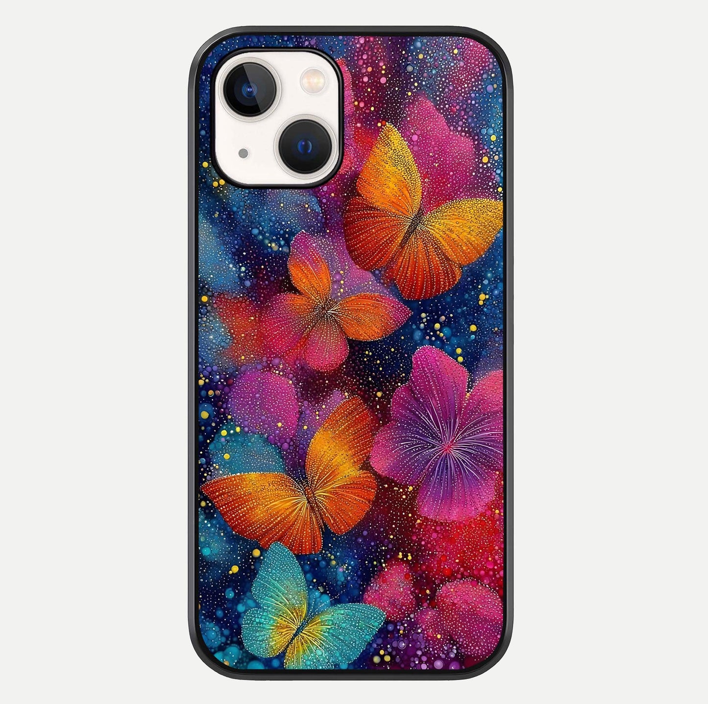 Butterfly Dream Mist Glass Case For iPhone 14 by Custom World