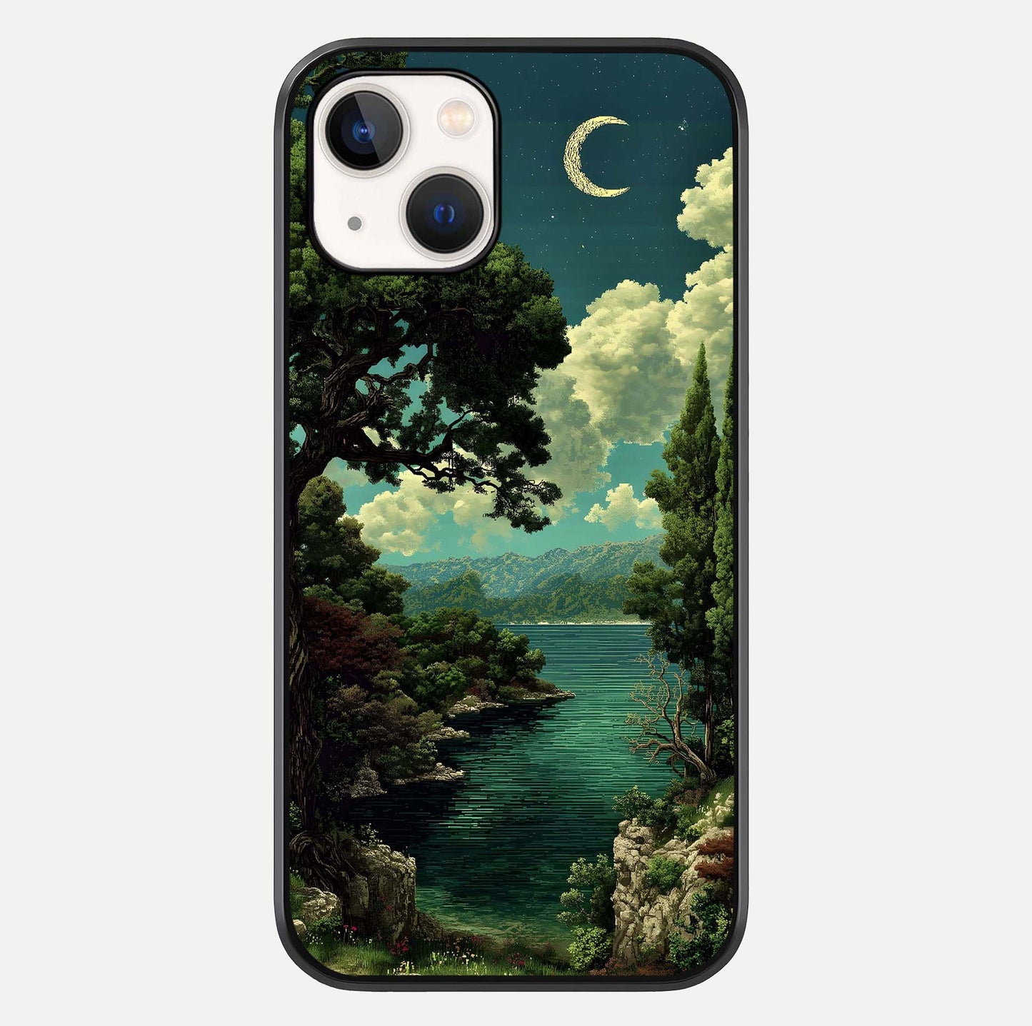 Celestial Lake Peace Glass Case For iPhone 14 by Custom World