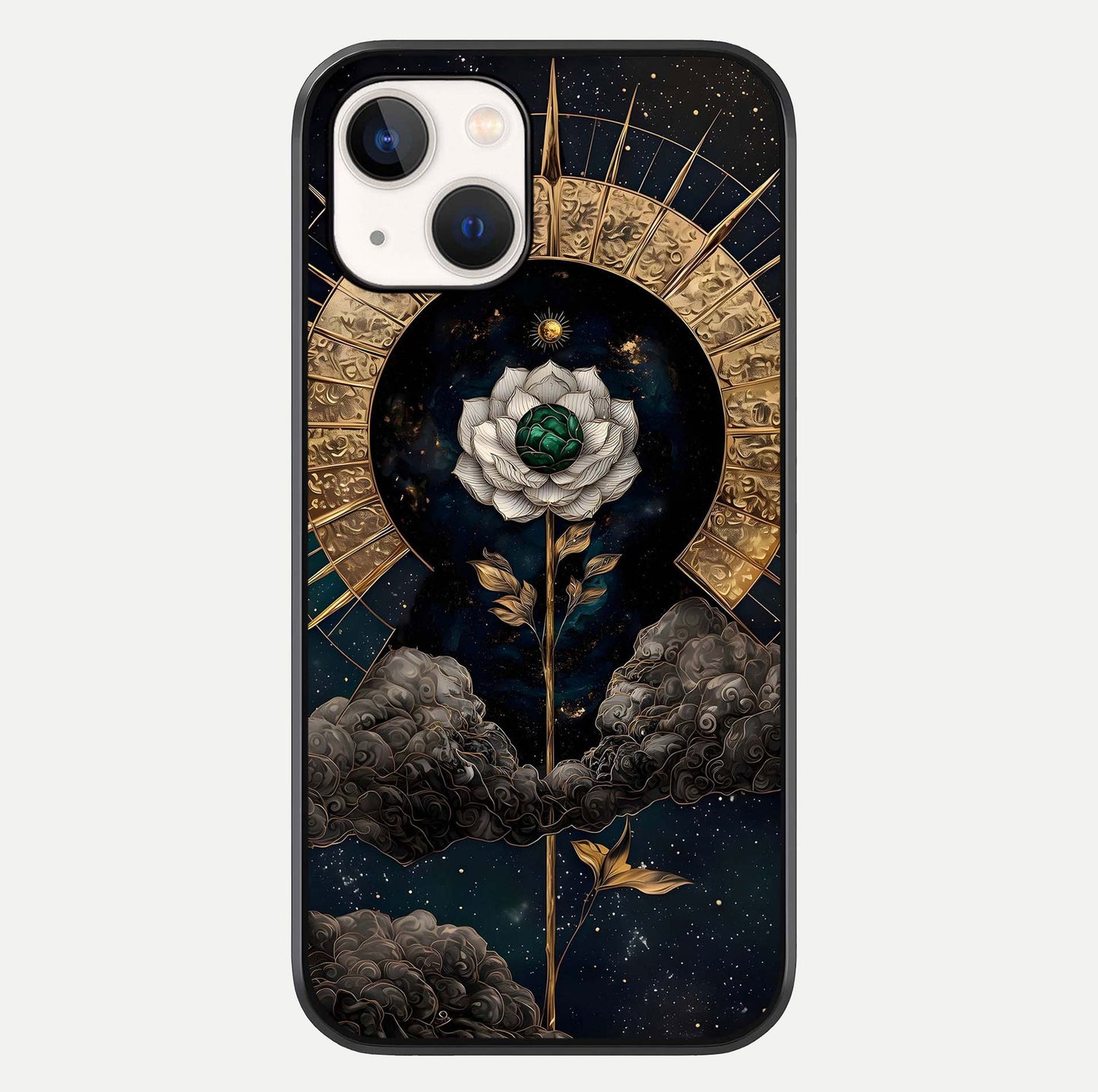 Celestial Lotus Morang Glass Case For iPhone 14 by Custom World