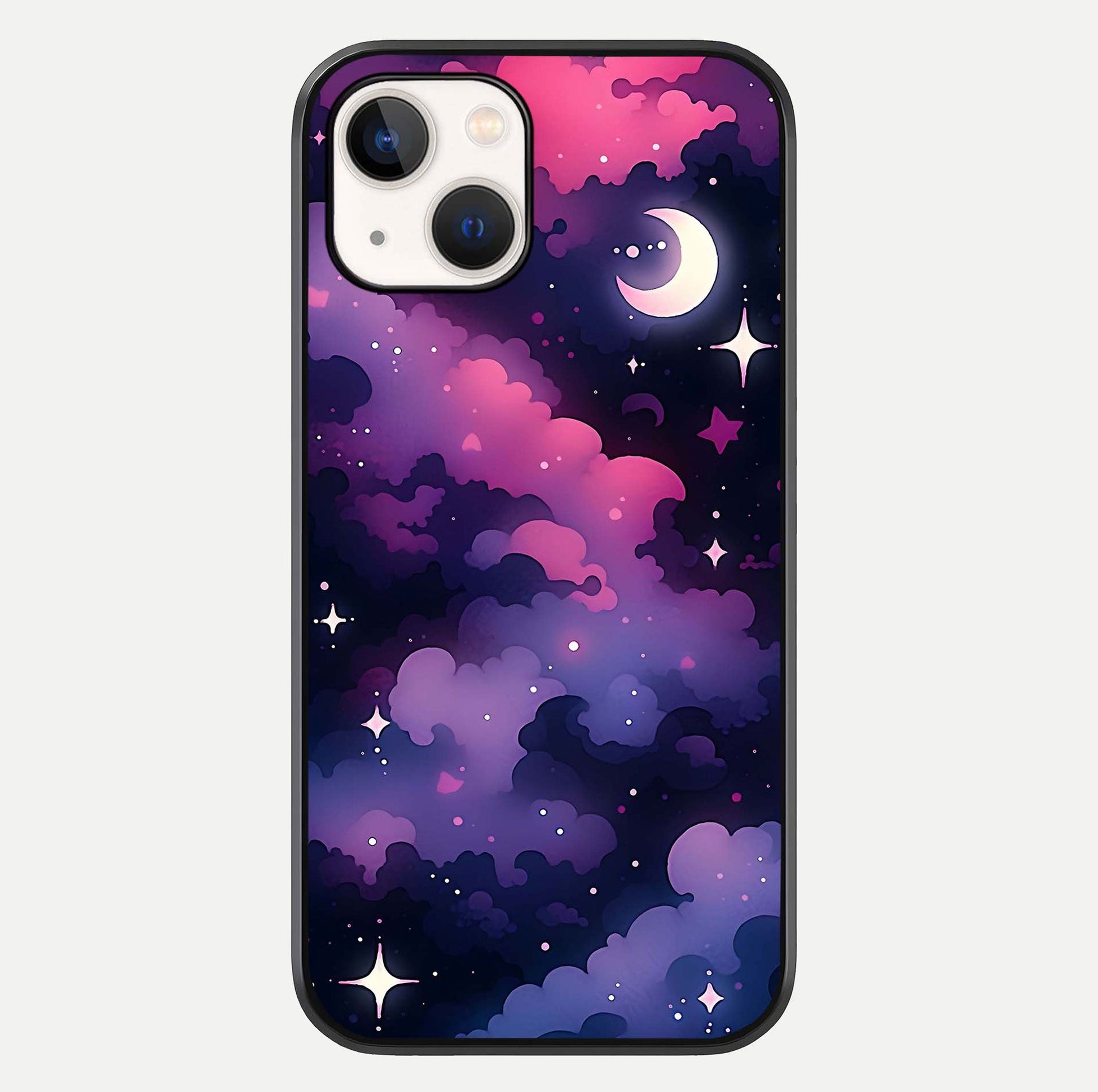 Celestial Moon Magic Glass Case For iPhone 14 by Custom World