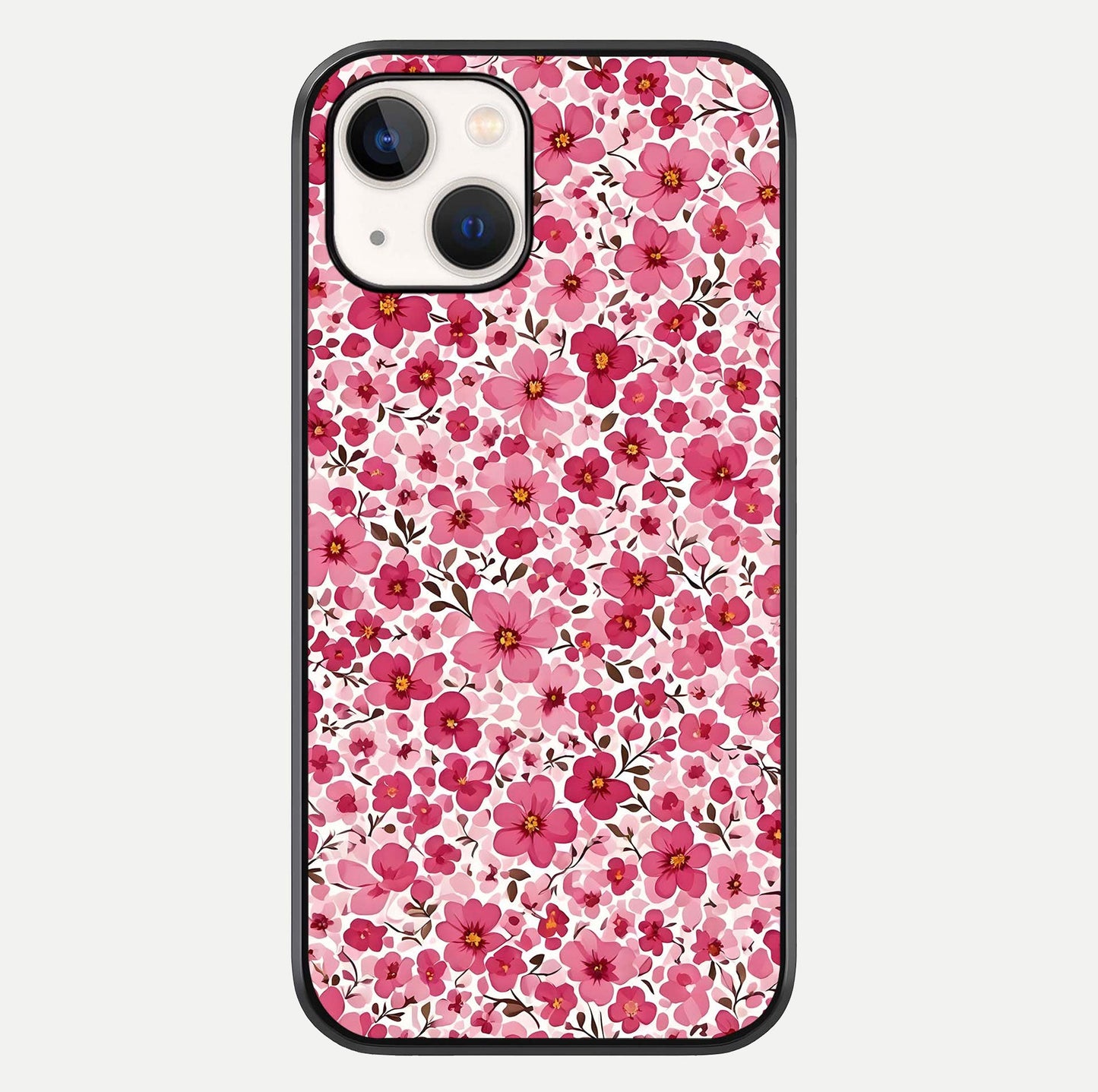 Cherry Blossom Charm Glass Case For iPhone 14 by Custom World