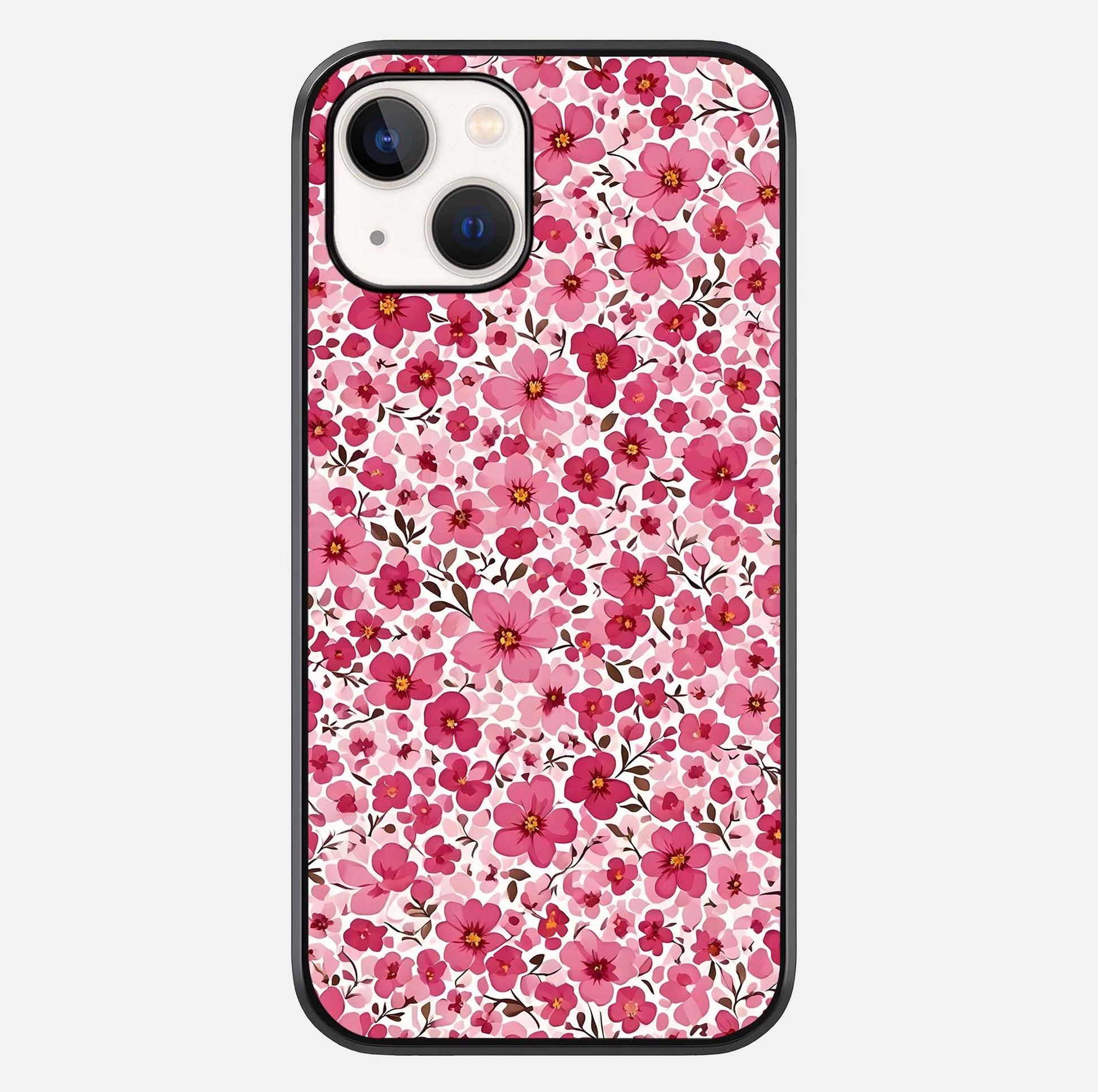 Cherry Blossom Charm Glass Case For iPhone 14 by Custom World