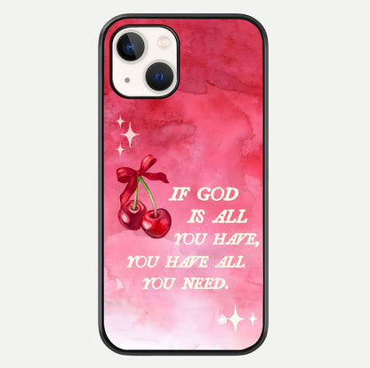 Cherry Quote Glass Case For iPhone 14 by Custom World