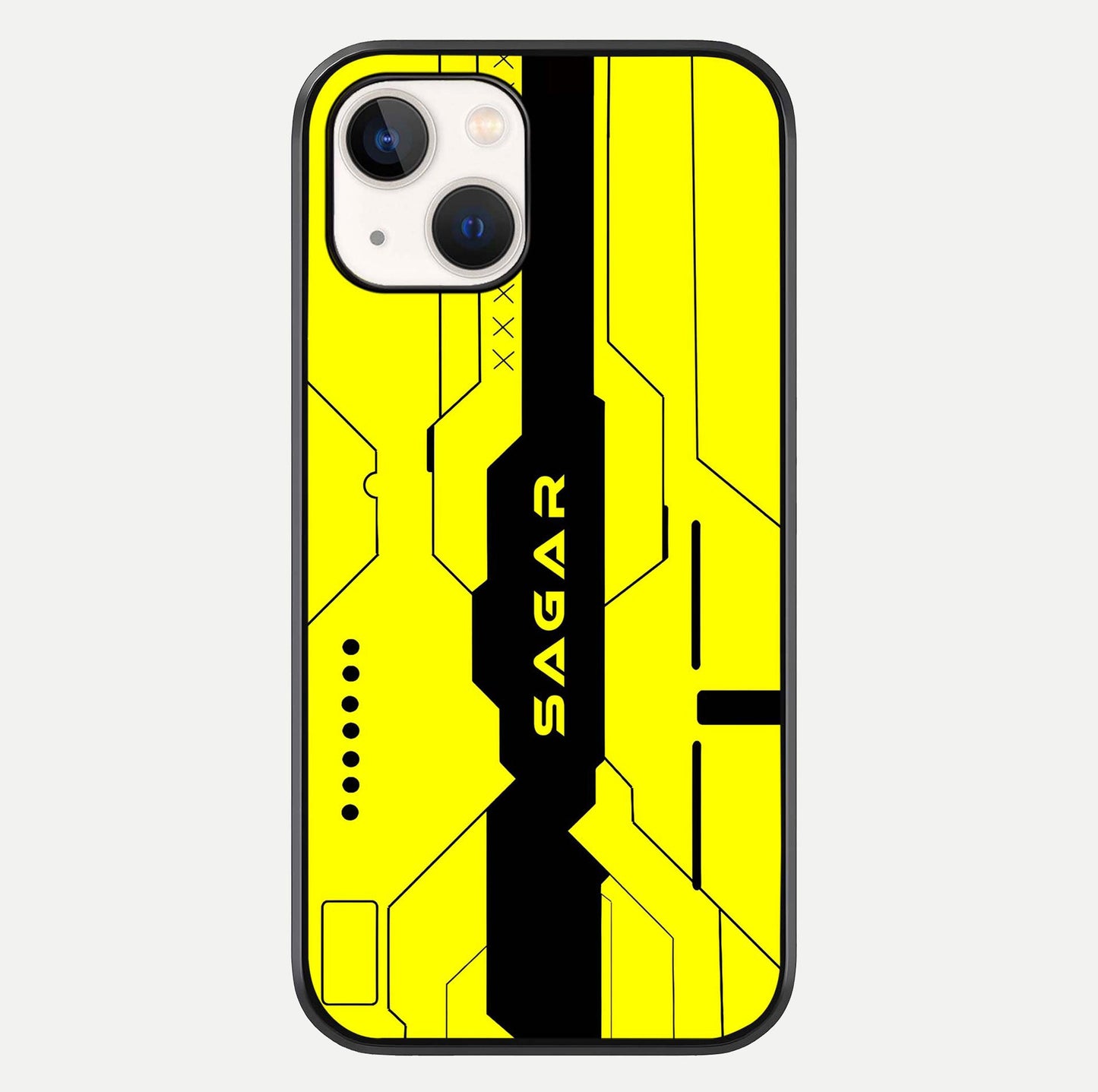 Circuit CYBERPUNK Custom Name Glass Case For iPhone 14 by Custom World