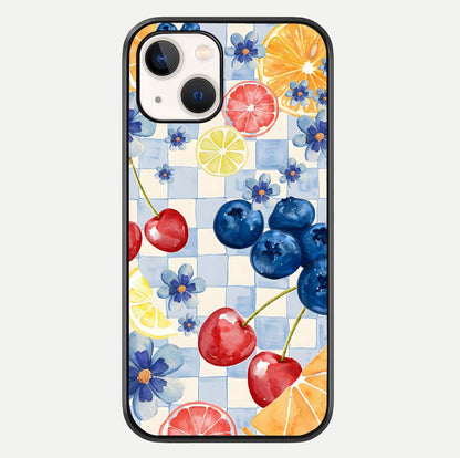 Citrus Bloom Joy Glass Case For iPhone 14 by Custom World