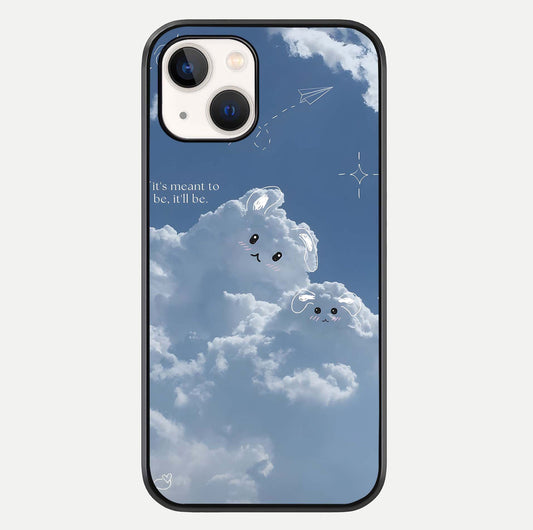 Cloud Bunny Dreams Glass Case For iPhone 14 by Custom World