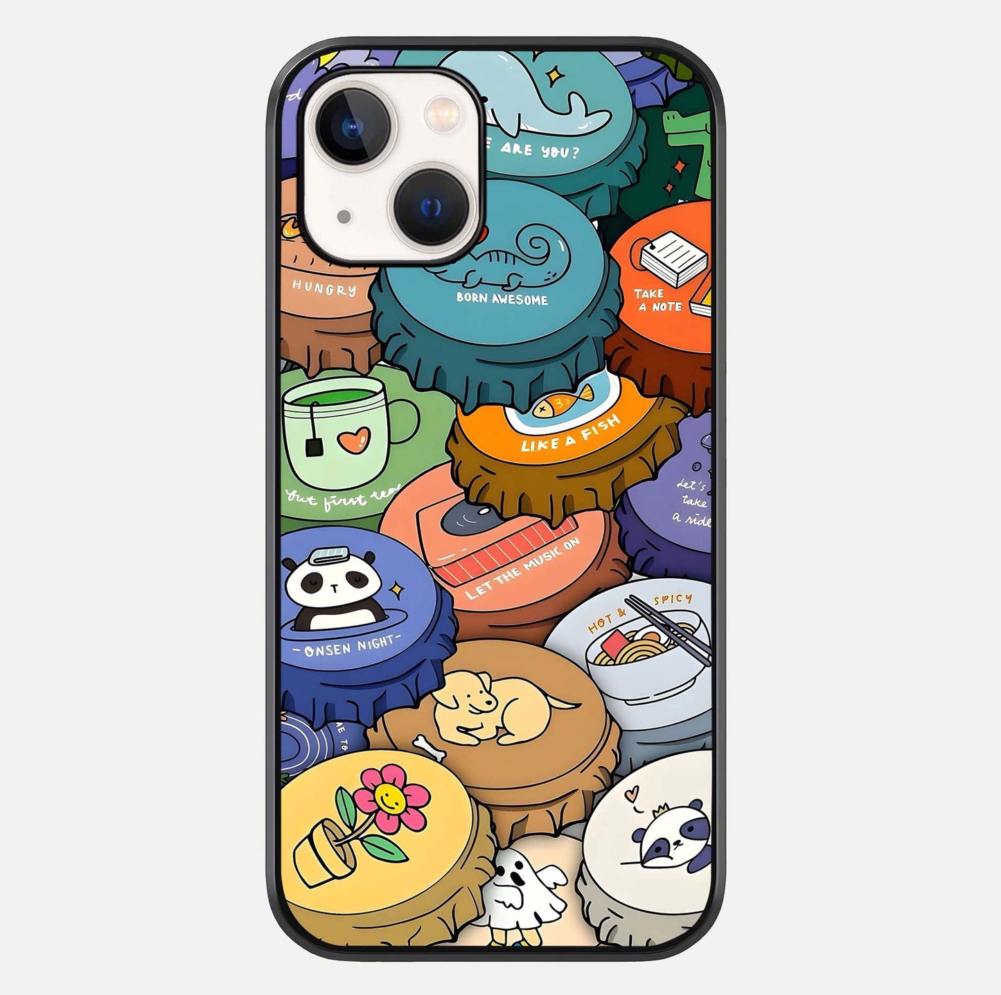 Coins Patterns Glass Case For iPhone 14 by Custom World