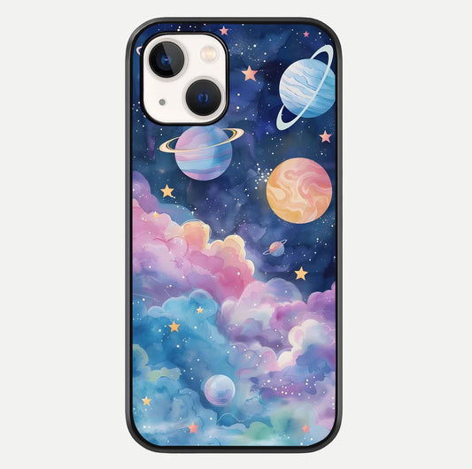 Cosmic Planet Dreams Glass Case For iPhone 14 by Custom World