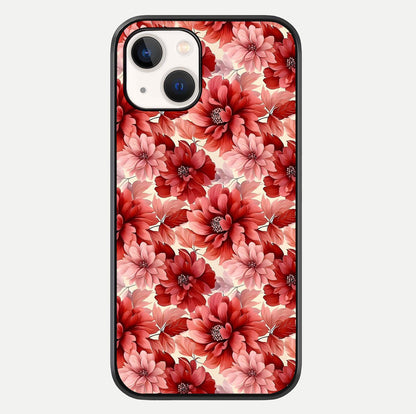 Crimson Love Petals Glass Case For iPhone 14 by Custom World