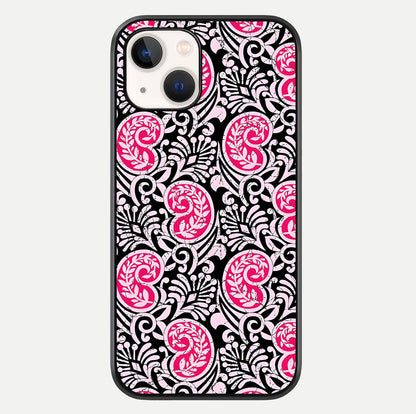 Crimson Paisley Charm Glass Case For iPhone 14 by Custom World