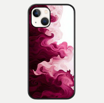 Crimson Wave Flow Glass Case For iPhone 14 by Custom World