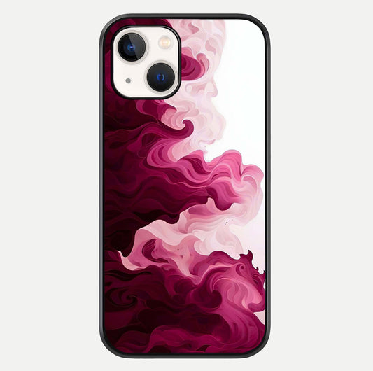 Crimson Wave Flow Glass Case For iPhone 14 by Custom World