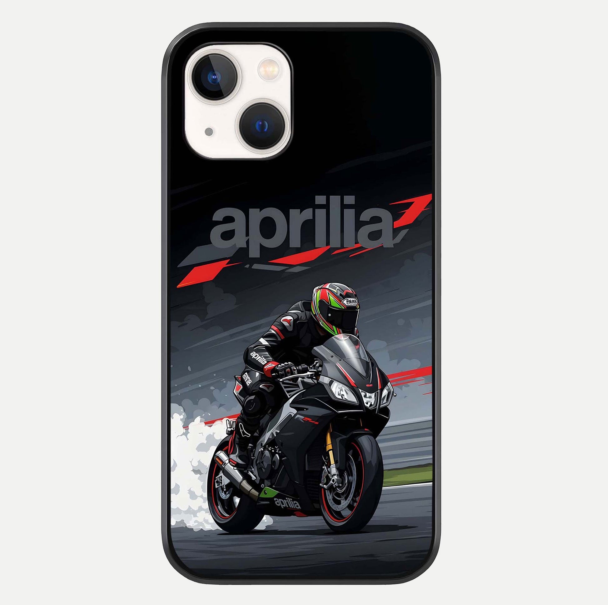 Dark Aprilla Glass Case For iPhone 14 by Custom World