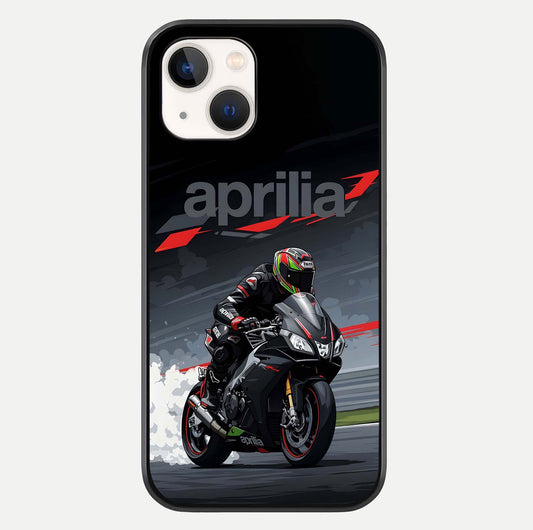 Dark Aprilla Glass Case For iPhone 14 by Custom World