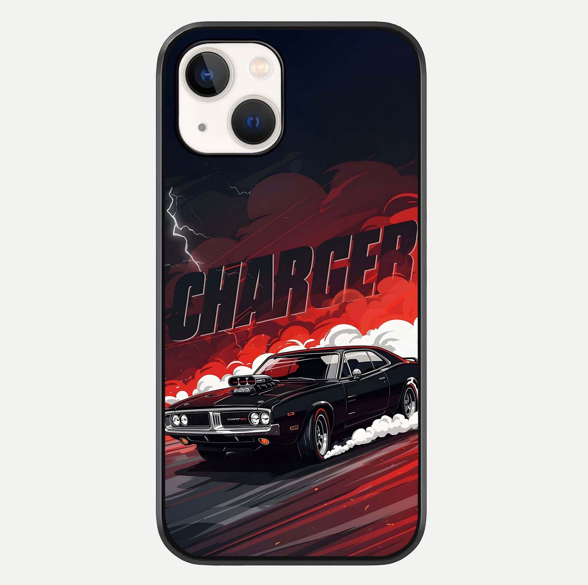 Dark Charger Fury Glass Case For iPhone 14 by Custom World