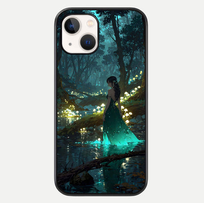 Enchanted Forest Glow Glass Case For iPhone 14 by Custom World