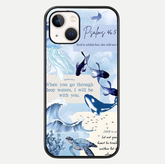 Faithful Ocean Promise Glass Case For iPhone 14 by Custom World