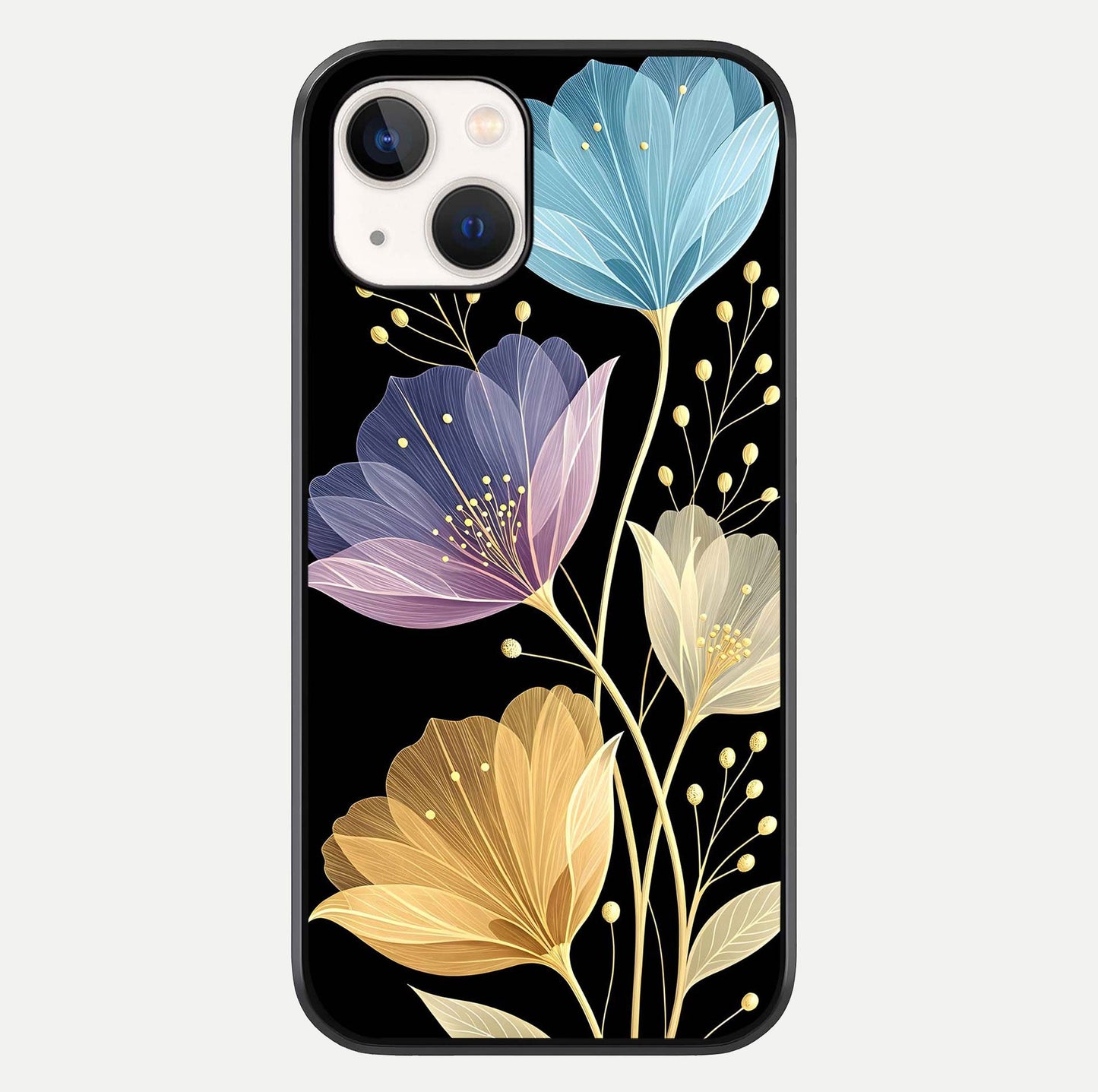 Flower Bloom Glow Glass Case For iPhone 14 by Custom World