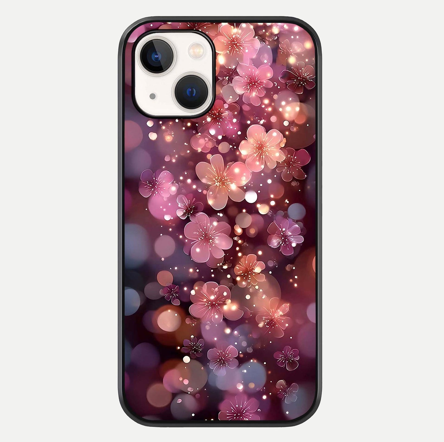 Glowing Petal Bliss Glass Case For iPhone 14 by Custom World