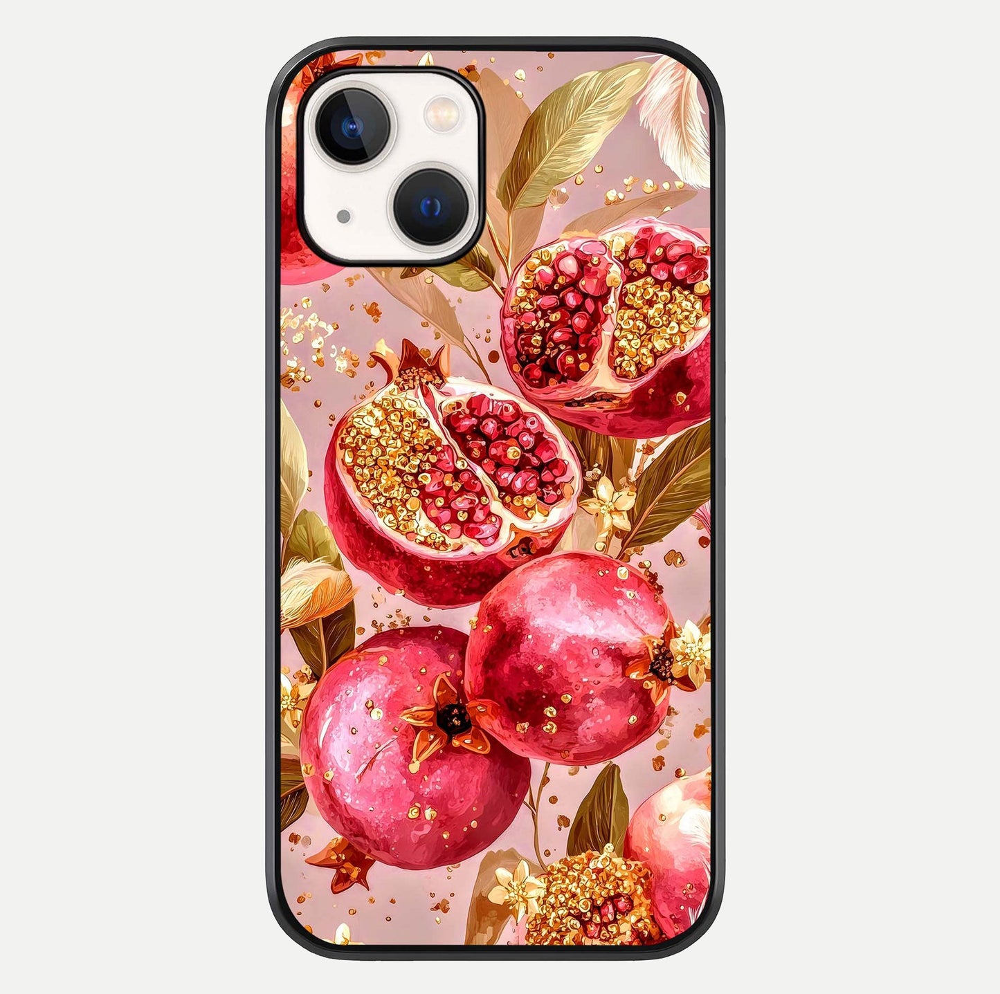Golden Bloom Glow Glass Case For iPhone 14 by Custom World