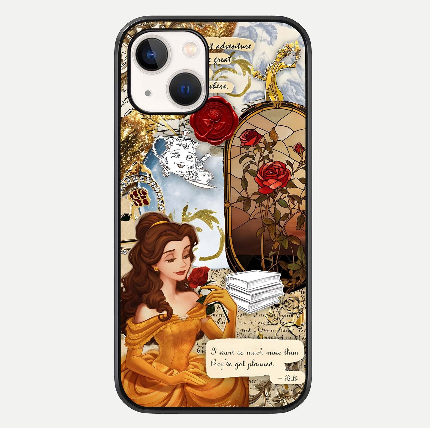 Golden Dream Belle Glass Case For iPhone 14 by Custom World