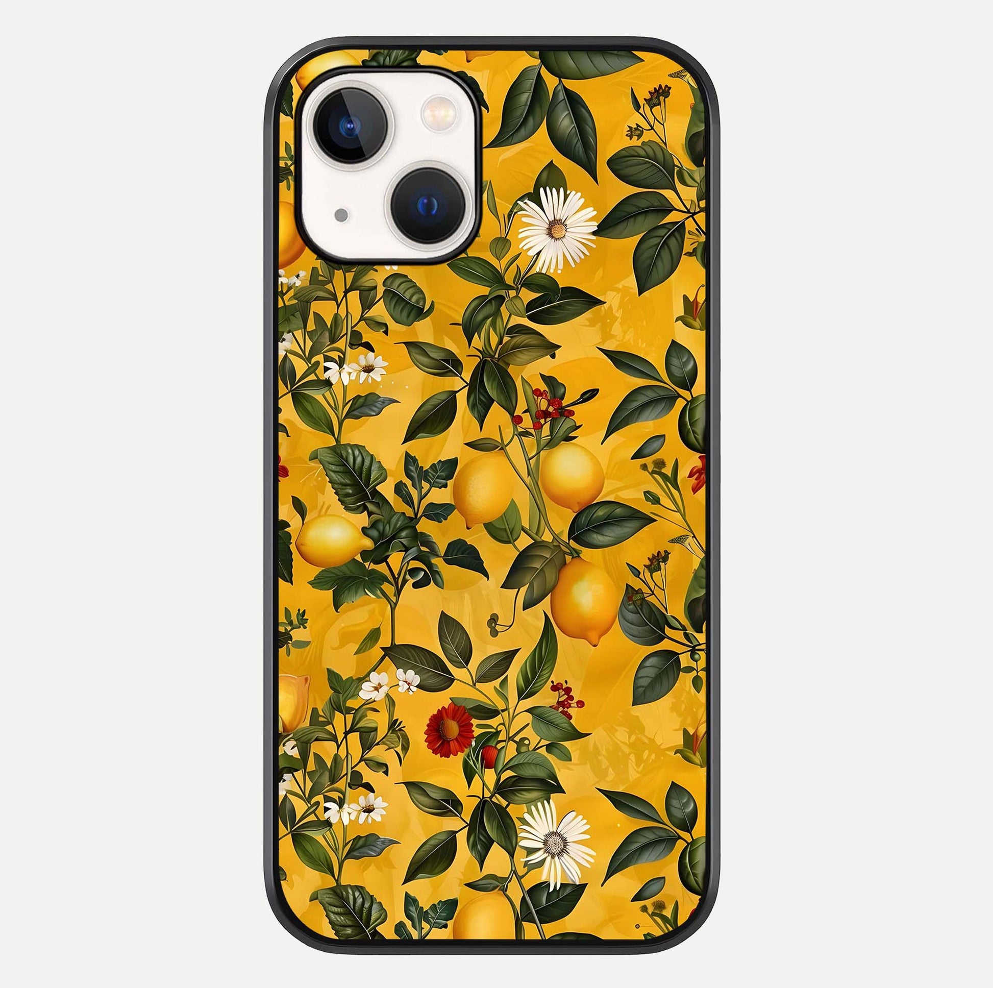 Golden Lemon Field Glass Case For iPhone 14 by Custom World