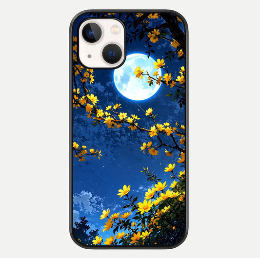 Golden Night Glow Glass Case For iPhone 14 by Custom World
