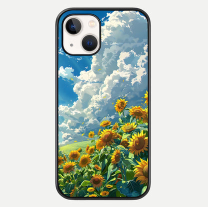 Golden Sun Glory Glass Case For iPhone 14 by Custom World