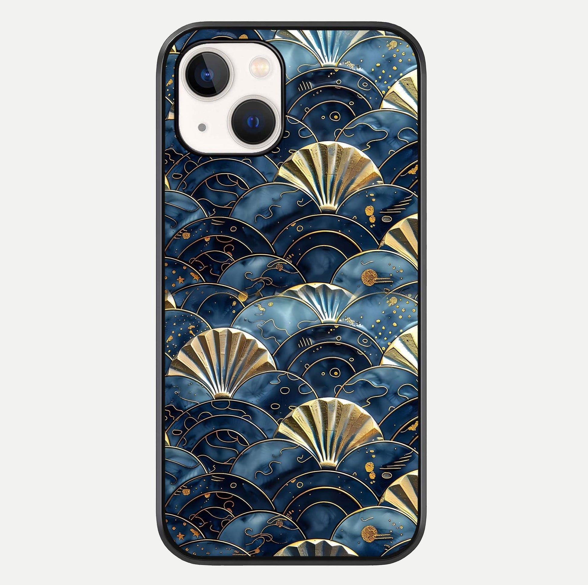 Golden Wave Luxe Glass Case For iPhone 14 by Custom World