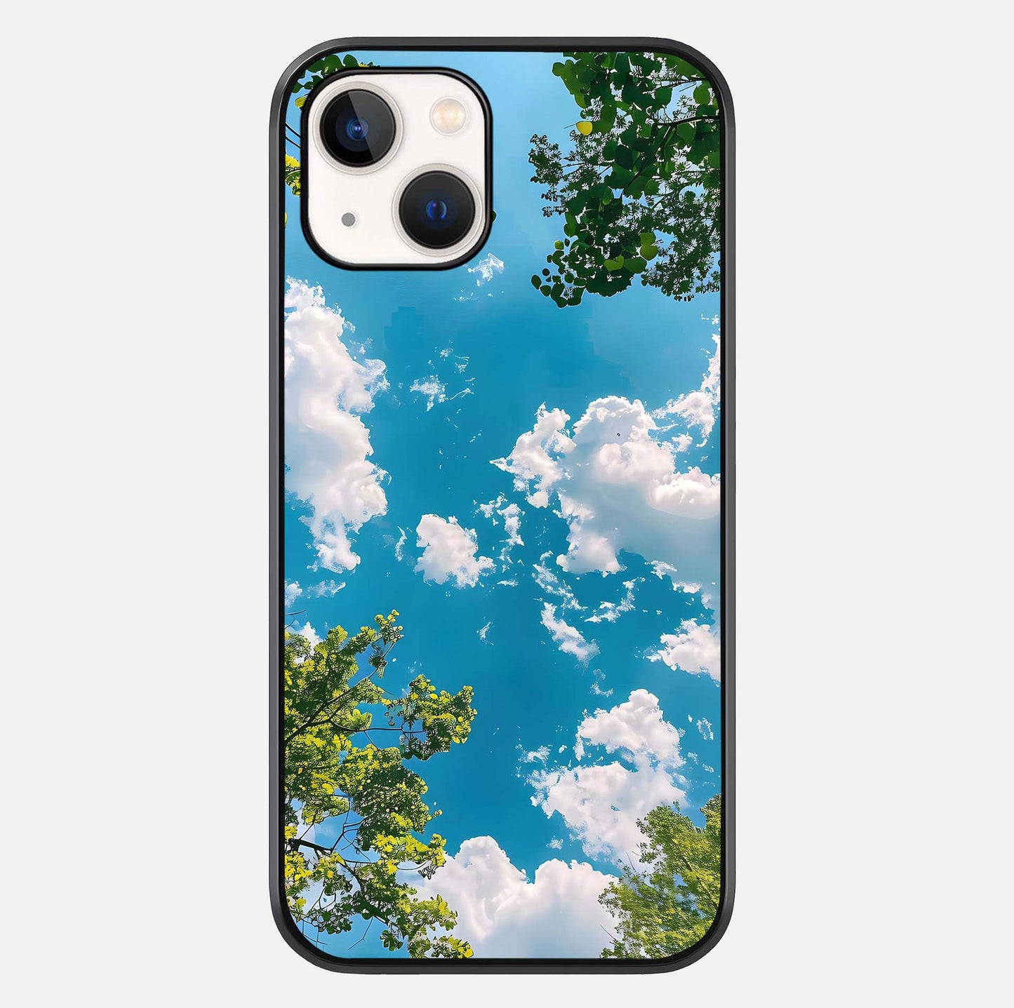 Greenery Sky Glass Case For iPhone 14 by Custom World