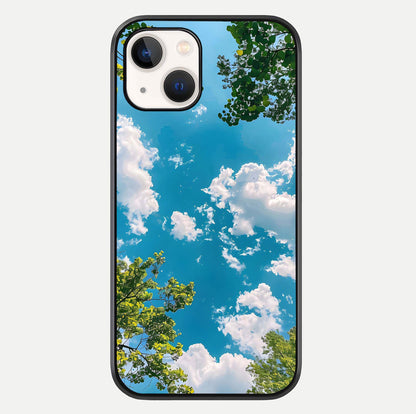 Greenery Sky Glass Case For iPhone 14 by Custom World