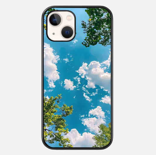 Greenery Sky Glass Case For iPhone 14 by Custom World