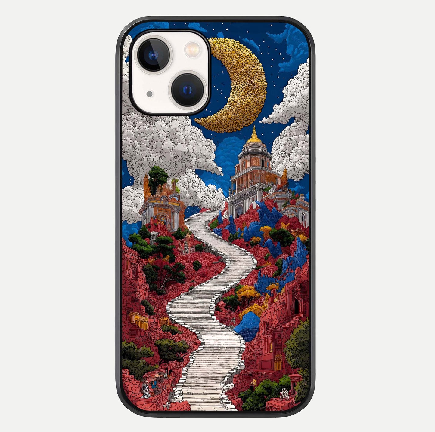 Heavenly Moon Path Glass Case For iPhone 14 by Custom World