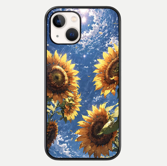 Heavenly Sunflower Rise Glass Case For iPhone 14 by Custom World