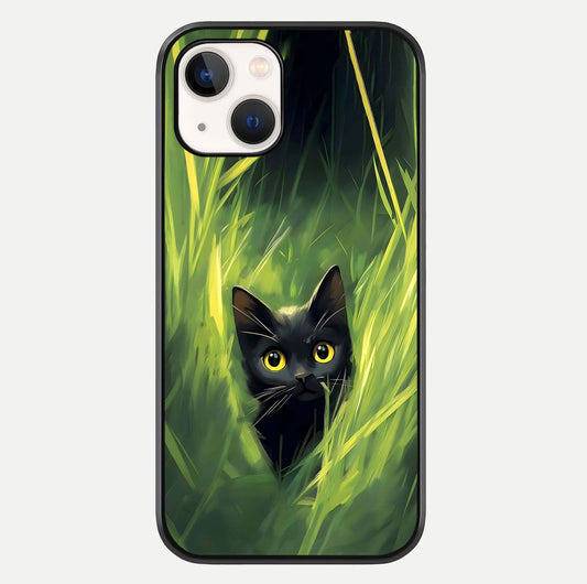 Hidden Cat Whisper Glass Case For iPhone 14 by Custom World