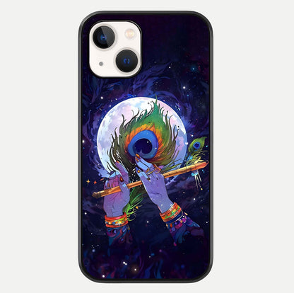 Krishna Hands Art Glass Case For iPhone 14 by Custom World
