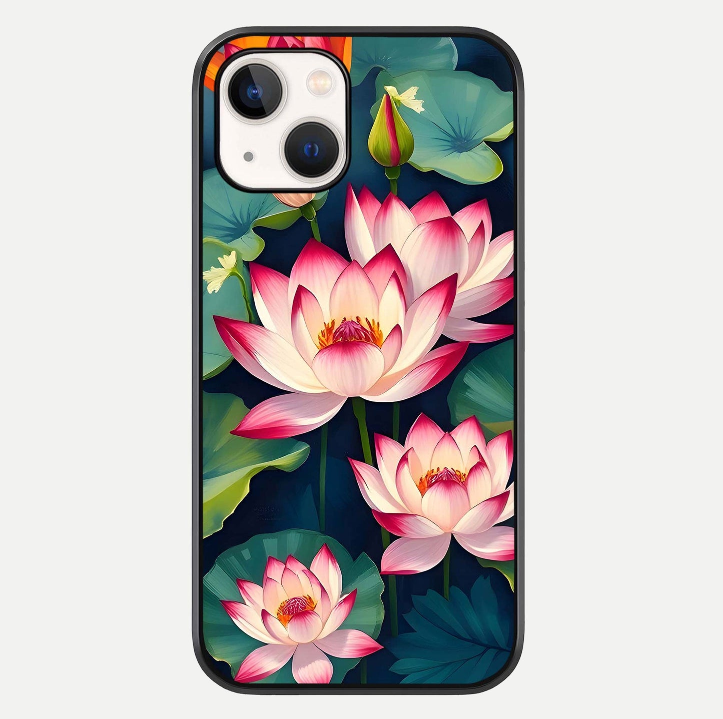 Lotus Dream Serenity Glass Case For iPhone 14 by Custom World