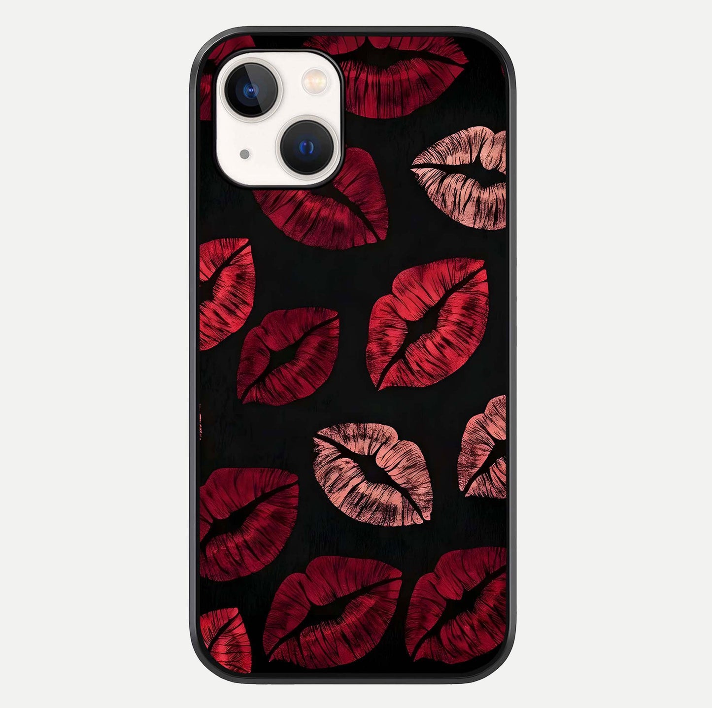 Midnight Kiss Love Glass Case For iPhone 14 by Custom World