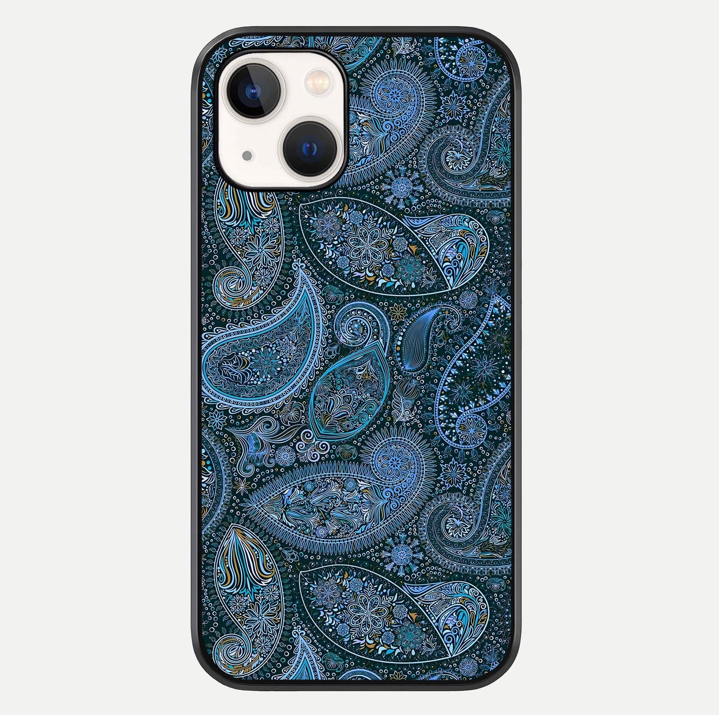 Midnight Paisley Glow Glass Case For iPhone 14 by Custom World