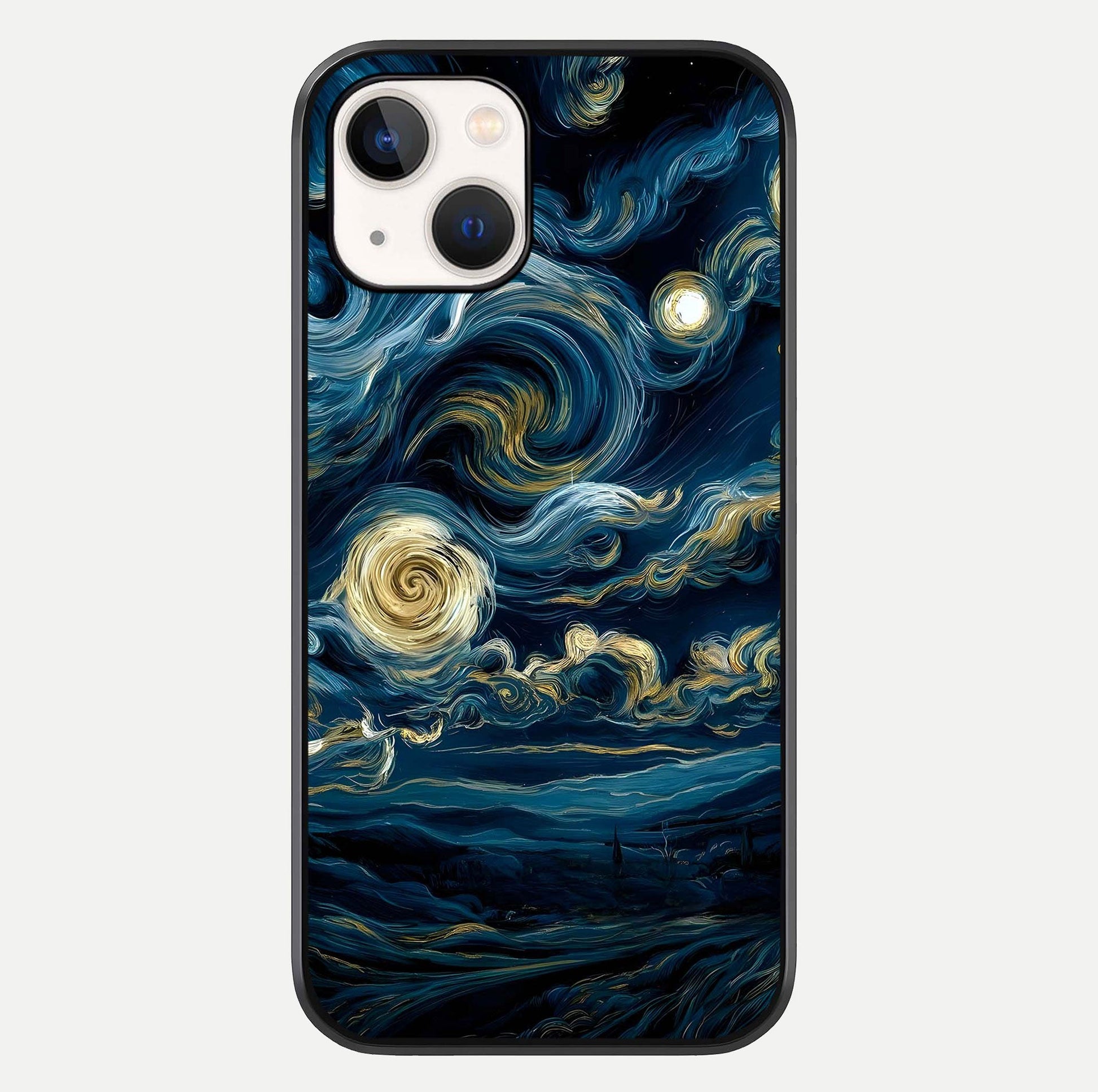 Midnight Sky Whirl Glass Case For iPhone 14 by Custom World