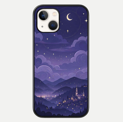 Minimal Night View Glass Case For iPhone 14 by Custom World