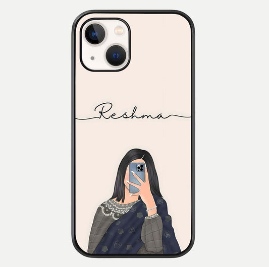 Mirror Mood Muse With Custom Name Glass Case For iPhone 14 by Custom World