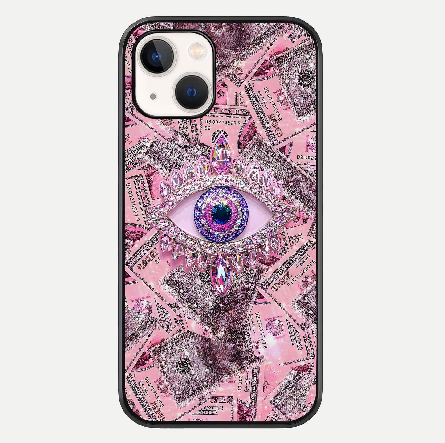 Money Eye Luxe Glass Case For iPhone 14 by Custom World