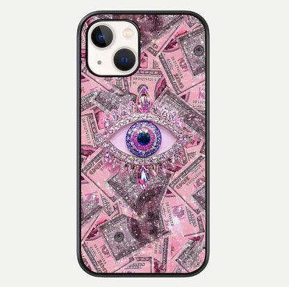Money Eye Luxe Glass Case For iPhone 14 by Custom World